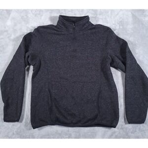 Powder River Outfitters Sweater Men's XL Black 1/4 Zip Pullover Panhandle Pocket